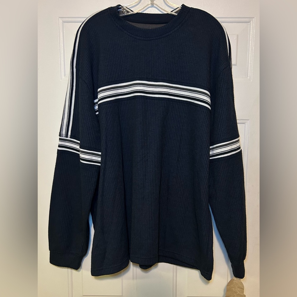 Extreme Gear Vintage Long Sleeve Shirt Mens XL Blue Stripe Grunge Comfort‎ Y2K